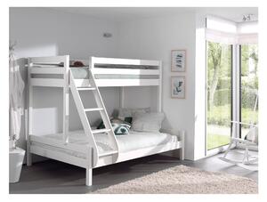 Bijeli dječji krevet na kat od borovine 140x200/90x200 cm Pino Martin – Vipack
