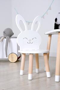 Dječji stol sa stolicama - Zec - bijeli postaviti - 1x stol + 2x stolica