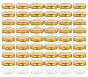 VidaXL Staklenke za džem sa zlatnim poklopcima 48 kom 110 ml