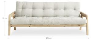 Kauč na razvlačenje 204cm Karup Design Grab Natural Clear/Siva