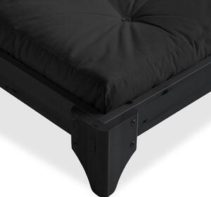 Crni bračni krevet od borovine s podnicom 180x200 cm Elan – Karup Design