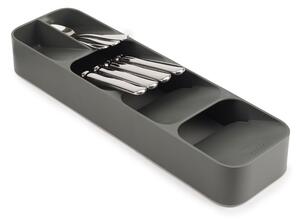 Sivi plastičan organizator pribora 11 x 39,5 cm Duo – Joseph Joseph