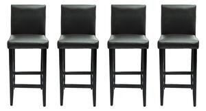 VidaXL Barske stolice od umjetne kože 4 kom crne