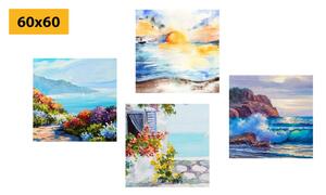 Set slika pogled na more u imitaciji umjetničke slike