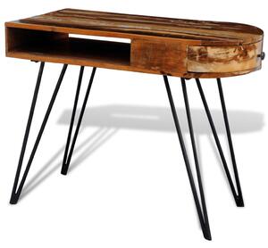 VidaXL Radni stol od masivnog obnovljenog drva sa željeznim nogama