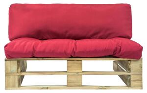 VidaXL Vrtna sofa od paleta od borovine s crvenim jastucima