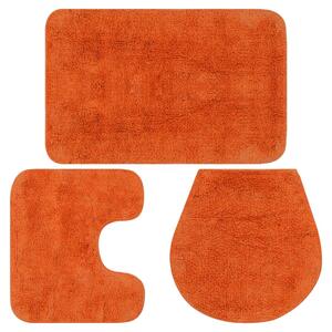 VidaXL 3-dijelni set kupaonskih otirača od tkanine narančasti