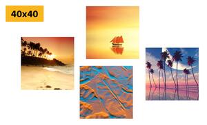 Set slika more i plaža u zanimljivim bojama