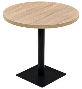 VidaXL Okrugli stol za bistro od MDF-a i čelika 80x75 cm boja hrasta