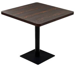 VidaXL Kvadratni stol za bistro od MDF-a i čelika 80x80x75 cm tamni pepeljasti