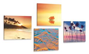 Set slika more i plaža u zanimljivim bojama