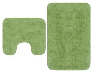 VidaXL 2-dijelni set kupaonskih otirača od tkanine zeleni