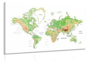 Slika klasični zemljovid svijeta s bijelom pozadinom
