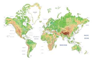 Slika na plutu klasičan zemljovid svijeta s bijelom pozadinom
