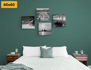 Set slika raj na zemlji u crno-bijelom dizajnu - 4x 40x40
