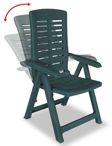 VidaXL Podesive vrtne stolice 4 kom plastične zelene