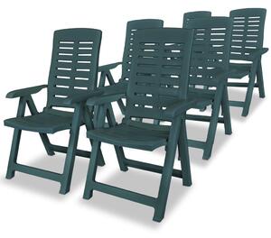 VidaXL Podesive vrtne stolice 6 kom plastične zelene