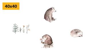 Set slika šumske životinje u minimalističkom stilu