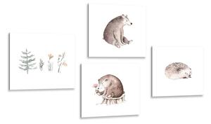 Set slika šumske životinje u minimalističkom stilu