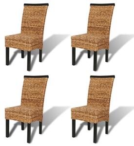 VidaXL Blagovaonske stolice od abake i masivnog drva manga 4 kom