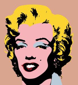 Tapeta pop art Marilyn Monroe na smeđoj pozadini