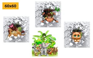 Set slika džungla puna životinja