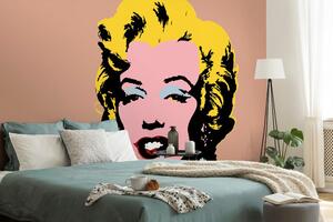 Tapeta pop art Marilyn Monroe na smeđoj pozadini