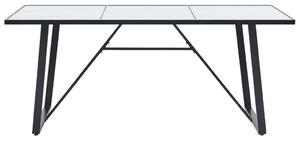 VidaXL Blagovaonski stol bijeli 180 x 90 x 75 cm od kaljenog stakla