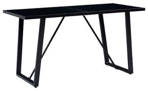 VidaXL Blagovaonski stol crni 140 x 70 x 75 cm od kaljenog stakla