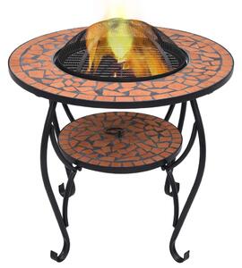 VidaXL Mozaični stolić s ognjištem boja cigle 68 cm keramički