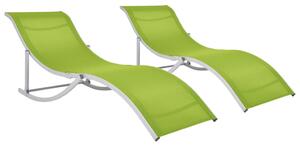 VidaXL Sklopive ležaljke za sunčanje od tekstilena 2 kom zelene