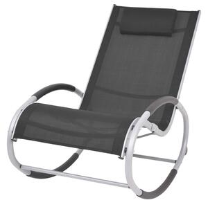 VidaXL Vrtna stolica za ljuljanje od tekstilena crna