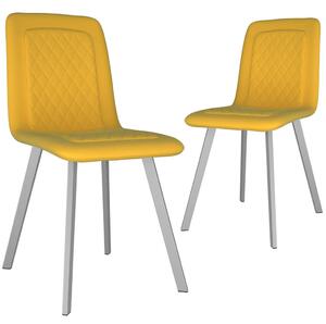 VidaXL Blagovaonske stolice 2 kom žute baršunaste