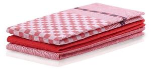 Set od 3 crvena pamučna ručnika DecoKing Louie, 50 x 70 cm