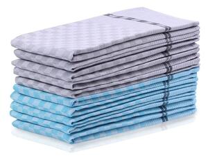 Set od 10 tirkizno-sivih pamučnih ručnika DecoKing Louie, 50 x 70 cm