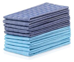 Set od 10 plavo-tirkiznih pamučnih ručnika DecoKing Louie, 50 x 70 cm