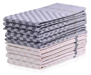 Set od 10 tamnosivo-krem pamučnih ručnika DecoKing Louie, 50 x 70 cm