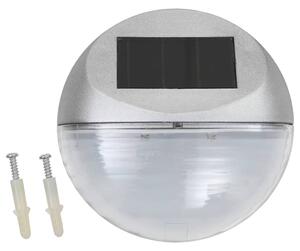 VidaXL Vanjske solarne zidne svjetiljke LED 24 kom okrugle srebrne