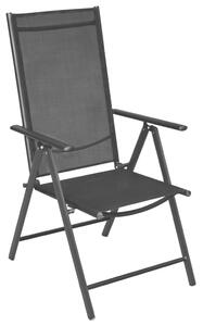 VidaXL Vrtne sklopive stolice 2 kom aluminijum i tekstilen crne
