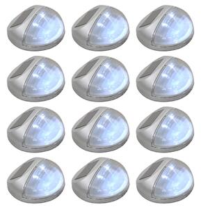 VidaXL Vrtne solarne zidne svjetiljke LED 12 kom okrugle srebrne