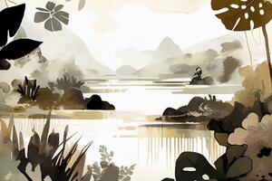 Slika jezero u džungli