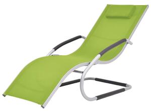 VidaXL Ležaljka za sunčanje s jastukom aluminij i tekstilen zelena