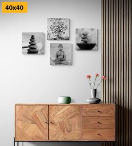 Set slika s crno-bijelim Feng Shui motivom