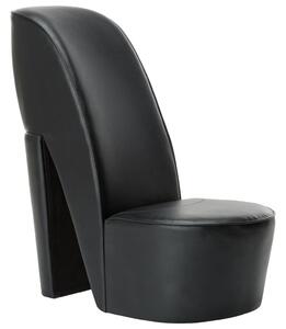 VidaXL Stolica u obliku visoke pete od umjetne kože crna