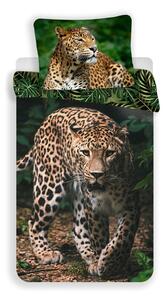 Pamučna dječja posteljina za krevet za jednu osobu 140x200 cm Leopard "Green" – Jerry Fabrics