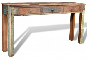 VidaXL Konzolni stol s 3 ladice od obnovljenog drva