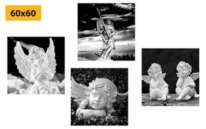 Set slika anđelci u crno-bijelom dizajnu