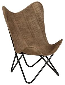 VidaXL Leptir-stolica od platna smeđe-siva
