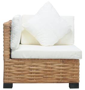 VidaXL Kutna sofa od prirodnog ratana s jastucima
