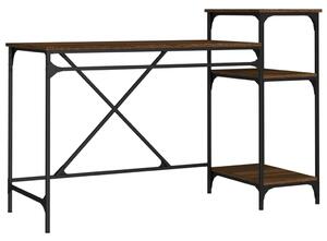 VidaXL Radni stol s policama boja hrasta 135x50x90 cm drvo i željezo